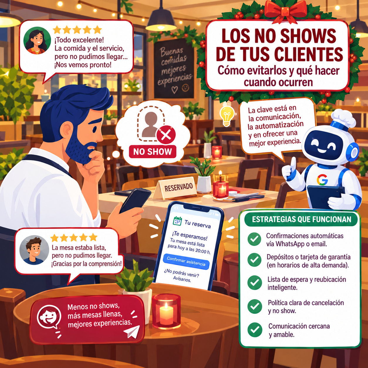 Estrategias para evitar los no shows